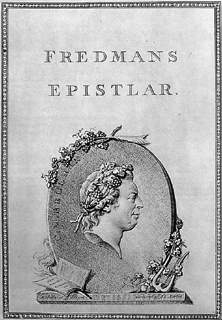 Omslaget till orginalutgåvan av Fredmans Epistlar, 1790. Gravyr av J.F. Martin.